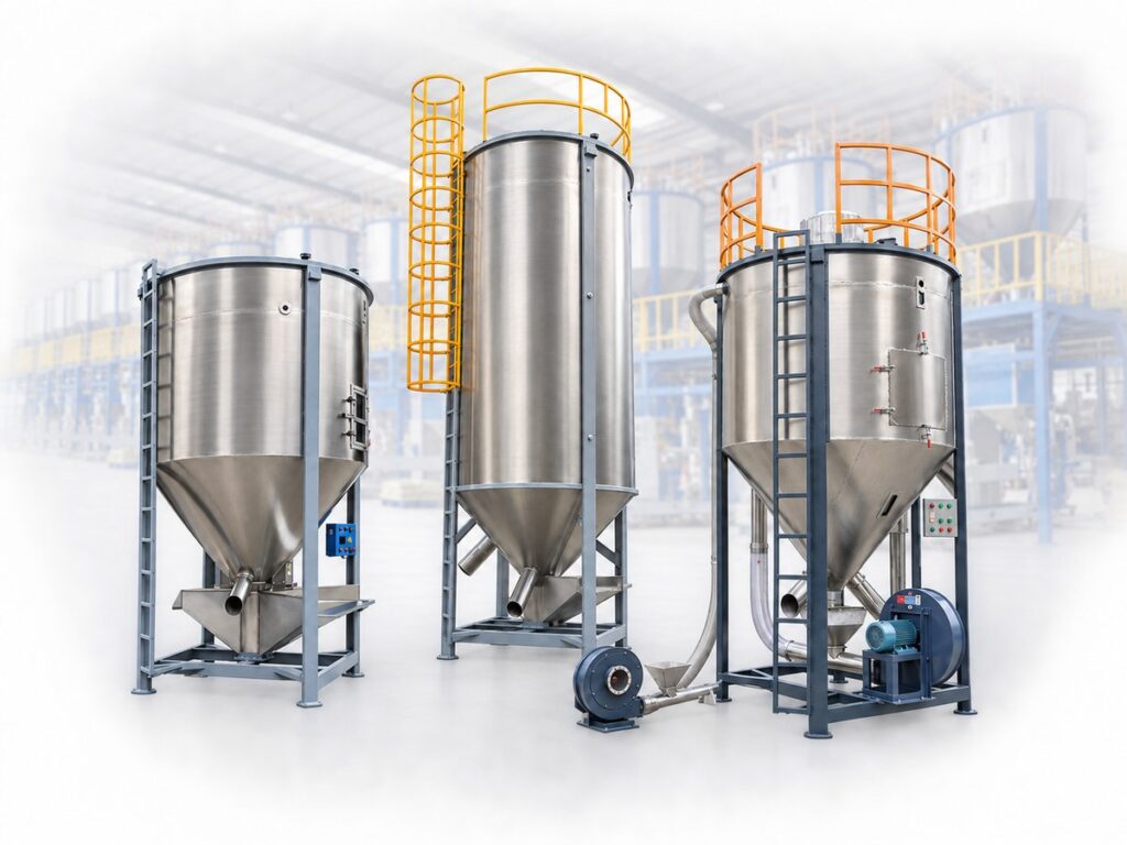 Plastic vertical silo mixer machine